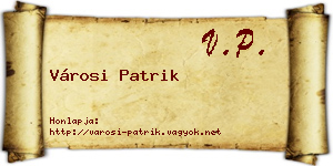 Városi Patrik névjegykártya